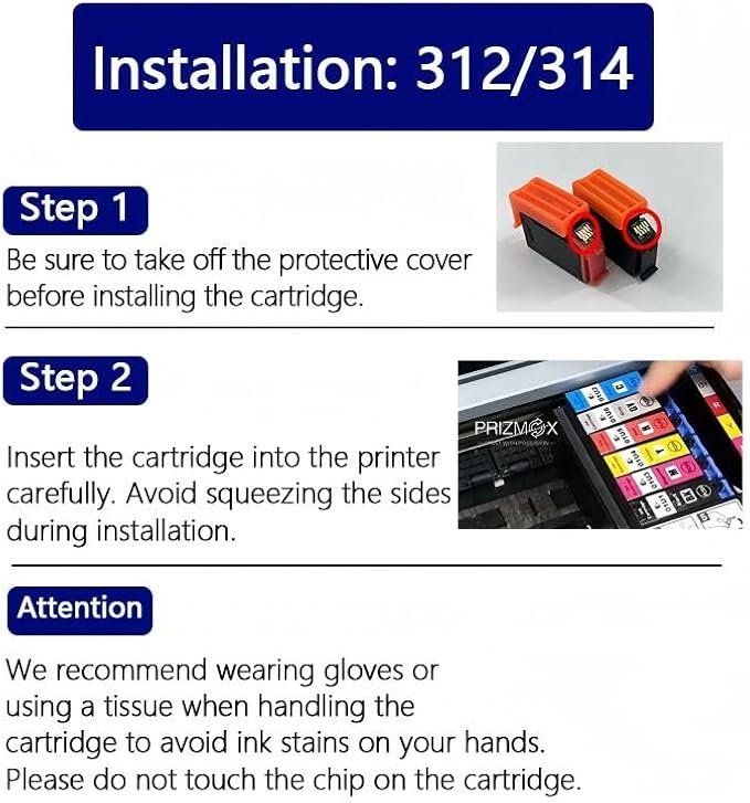 312XL 314XL XP-15000 Remanufactured Ink Cartridges Replacement for 312 314 XL T314XL Ink Comptible for Expression Photo XP15000 Printer(6-Pack)