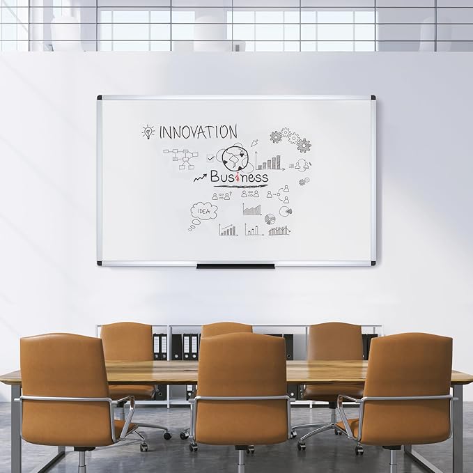 VIZ-PRO Dry Erase Board/Magnetic Whiteboard, 96 X 40 Inches, Silver Aluminum Frame