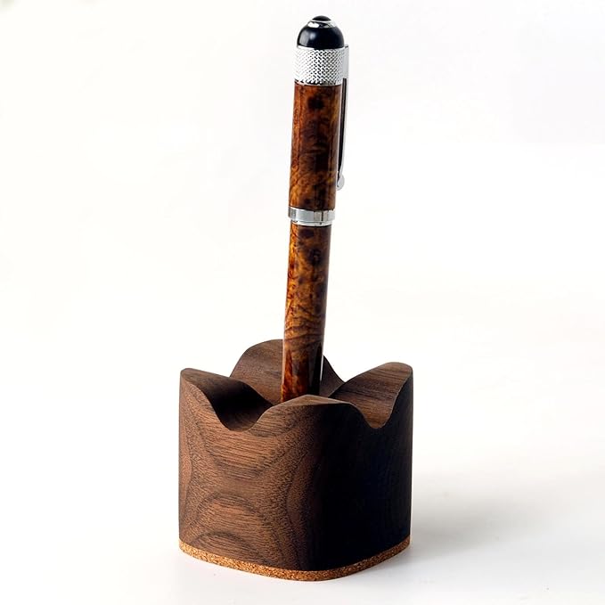 Generic Wood Pen Tray, Wooden Pen Holder, Minimalist Pen Rest, Wooden Desk Organizer Tray (M01-WALNUT) (WALNUT)