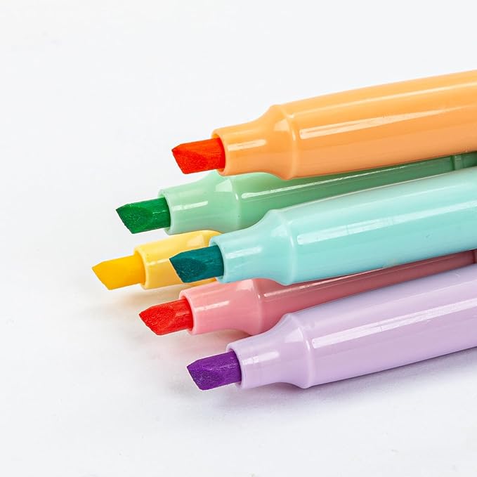 AIHAO Pastel Highlighters, Assorted Color, Chisel Tip Marker Pen, 12Pack, No Bleed, Aesthetic Cute Highlighter, Ideal for School Office Supplies.