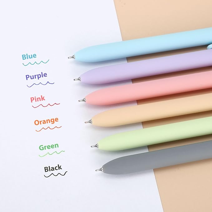 FIOVER Colored Pens, 12 Pack Colorful Gel Pens, Quick-Dry 0.7mm Medium Point for Journaling, Note Taking, Doodling, Aesthetic Office School Supplies, Gifts for Women Men