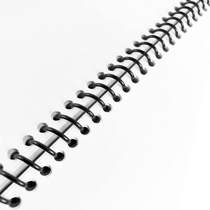 TOTiyea 50 Pack Plastic Binding Coils, 215 Sheet Capacity, 25mm (1") Binding Spirals, 4:1 Pitch, Black