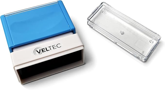Veltec Premium Pre-Inked Message Stamp, Red Ink (Copy)