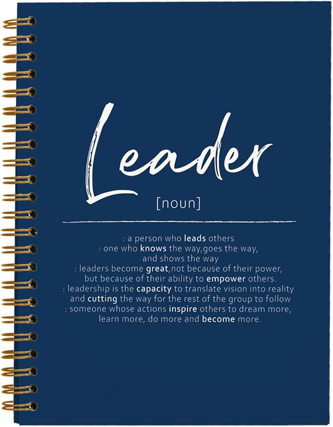 OXW Navy Blue Meeting Notebooks for Work, Leadership Gifts Office Work Notebook Journal for Writing Note Taking, Thank You Gifts for Women Men Leader Mentor Boss Manager Principal, 5.5"x8.3"