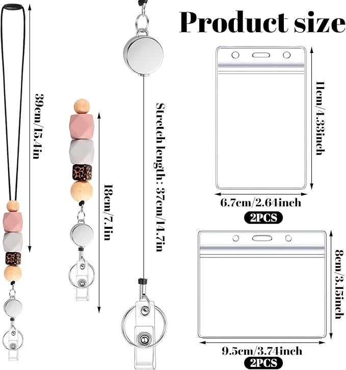 6 in 2 Set Retractable Lanyard for ID Badges, Teacher Lanyard with ID Holder Cute Lanyards for Women Nurse Teacher Appreciation Gifts Office Gift for Coworkers
