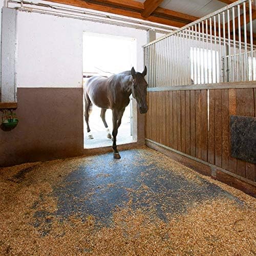 American Floor Tiles - Heavy Duty Stall Tiles - Stable/Horse Tiles - Thick, Durable Rubber Flooring Solid Black 12' x 12' Set 1/2" Thick (36 Tiles Total)