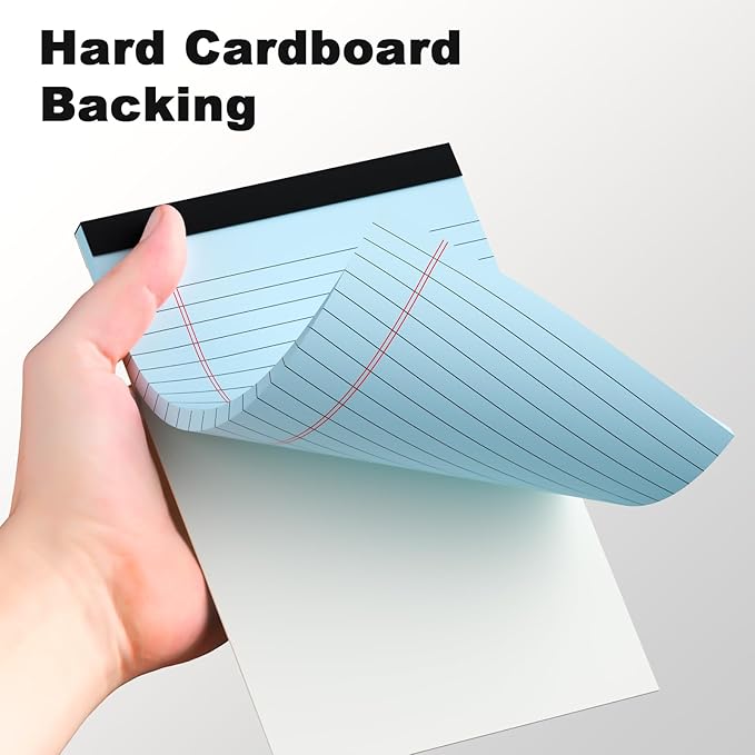 5pcs Small Note Pads 5x8 Notebook College Ruled Legal Pads Color Notepads 5 Pack Study Back Writing Pads 5 x 8 Perforated Narrow Ruled Pads of Paper for School & Office Supplies (Multicolor)