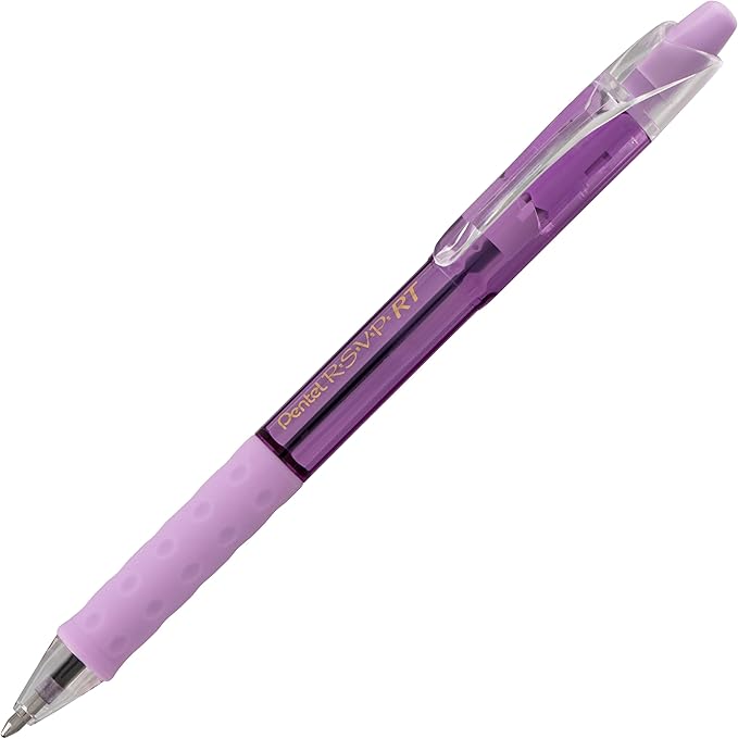 Pentel Color Shades Writing Pack - Includes; Pencil, Pens, and Erasers- Pastel Violet (BLBKALZBPV)