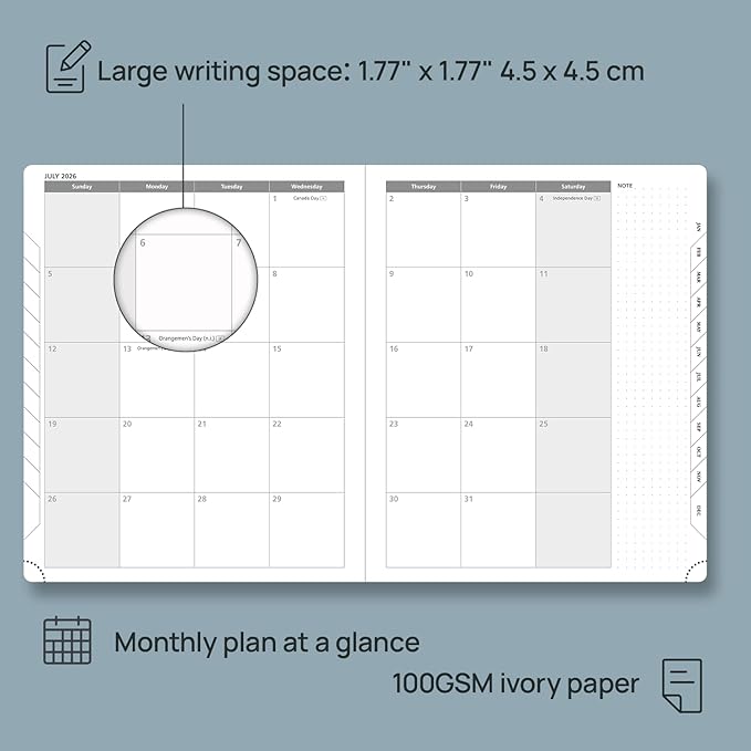 POPRUN 2026 Planner (Large Size 8.5''x 10.5'' Hardcover) - Daily Weekly and Monthly Calendar Agenda 2026 Appointment Book with Hourly Time Slots, Monthly Tabs, 100 GSM - Midnight Green