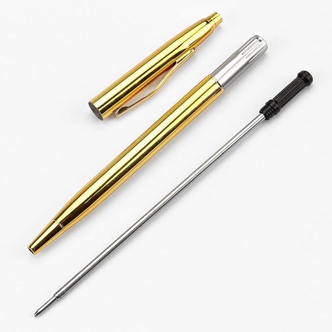 3 Pack Slim Gold Ballpoint Pens Black Ink 1 mm, Great Gift for Business Office Students Teachers Wedding Christmas (Gold)