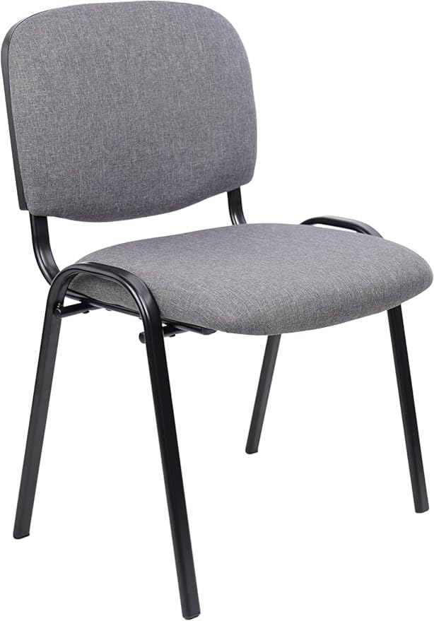 CLATINA Waiting Room Chairs Fabric Stackable Chair Metal Frame with Lumbar Support and Thickened Seat Cushion for Waiting Conference Room Guest Chairs 1 Pack…