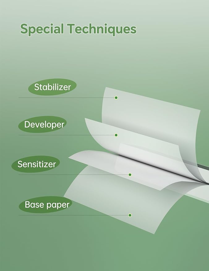 200 Sheets Thermal Printer Paper 8.5x11 US Letter MT610 Thermal Paper, Compatible with PRT/iDPRT/HPRT Portable Printer and Other Brands Thermal Document Printers