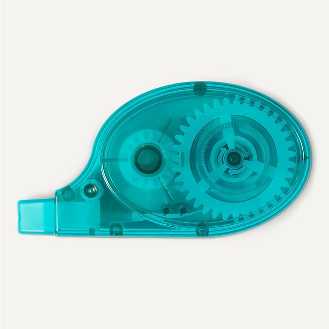 Amazon Basics White Out Correction Tape with Dispenser, 39.3ft, 4-Count Pack, Easy to use, Fast, Clean and Easy to Use Tear-Resistant Tape Office or School Supplies, Green, Orange, Purple, Red, Blue