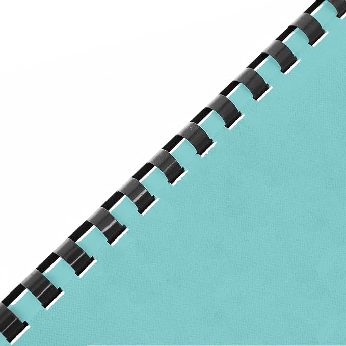 Binditek 200 Pack Plastic Binding Comb Spines, 1/4 Inch Diameter, 25 Sheet Capacity, for Letter Size, Black, for Students and Coworkers