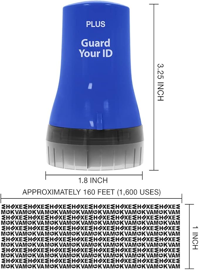 Wide Advanced Security Roller by Guard Your ID for Fast and Easy Privacy Protection, As Seen on TV (3-Pack, Blue)