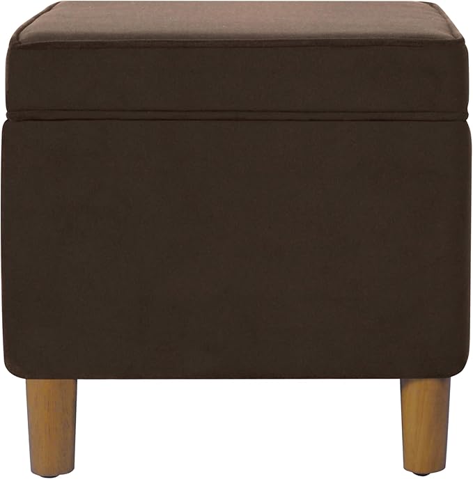 Home Decor | Dinah Collection Modern Storage Ottoman | Ottoman with Storage for Living Room & Bedroom(Chocolate Brown Velvet)