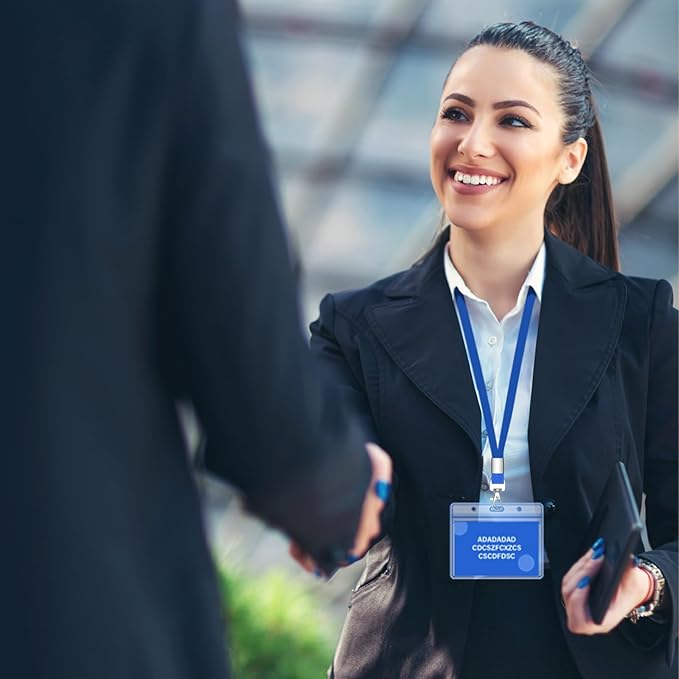 7 PCS Blue Lanyards for ID Badges, Keys, Cruise Ship Cards, Keychain, Soft Nylon Neck Lanyard with Clip, Badge Lanyard for Teacher, Kids, Men, Women