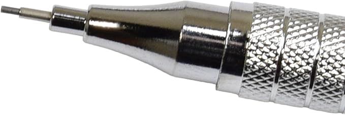 PIPER Quadrata Metal Mechanical Pencil 0.7mm with Erasers and HB #2 Lead Refills for Art, Sketching, Writing, Drafting (Satin Silver)