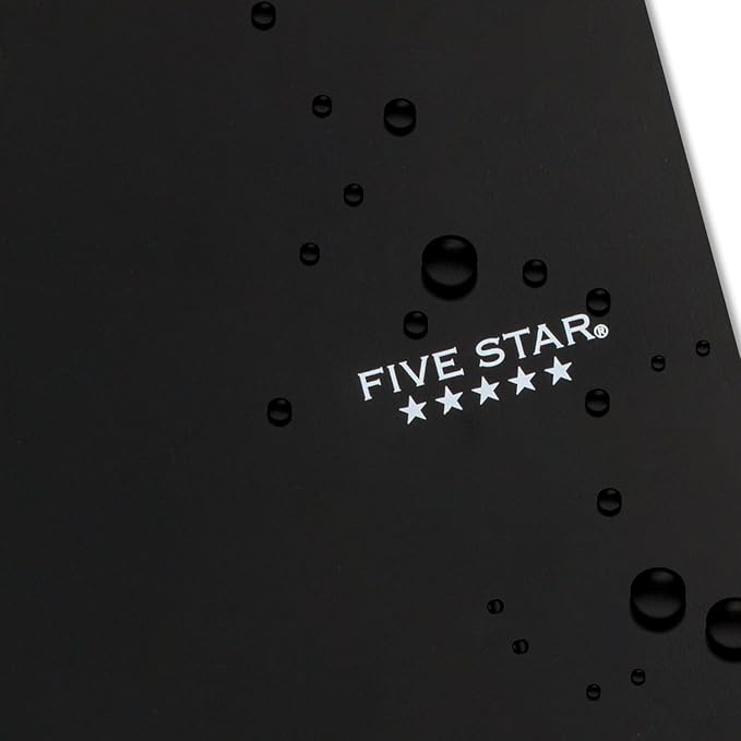 Five Star Spiral Notebook Plus Study App, 5 Subject, Wide Ruled Paper, Fights Ink Bleed, Water Resistant Cover, 8" x 10-1/2", 200 Sheets, Black (72045)