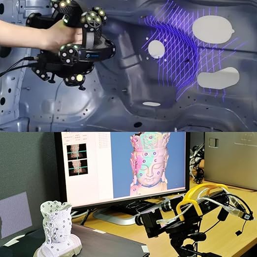 3D Scanning Tracking Markers Dots,6mm Diffuse Reflection 3D PositioningTarget Stickers,HogarDeco Reference Point Markers for Industrial and Interest Optical 3D Scanner (300pcs, Inner 6mm Outer 10mm