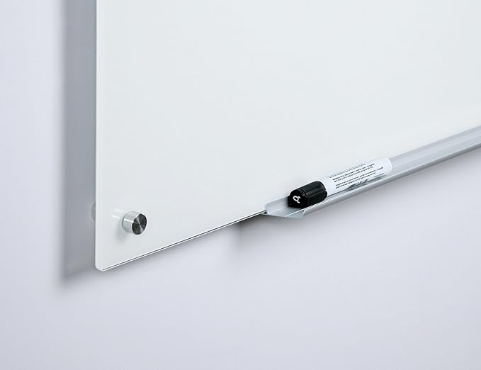 Audio-Visual Direct Magnetic Ultra White Glass Dry-Erase Board Set - 6' x 4' - Includes Magnets, Hardware & Marker Tray