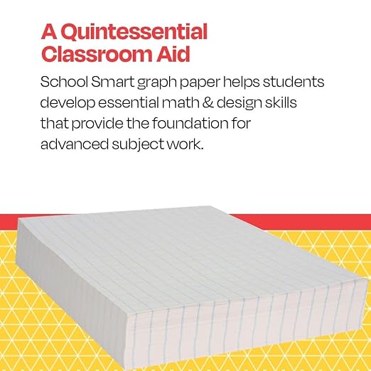 School Smart Double Sided Graph Paper, 8-1/2 x 11 Inches, 1/2 Inch Rule, White, Pack of 500 - 085279