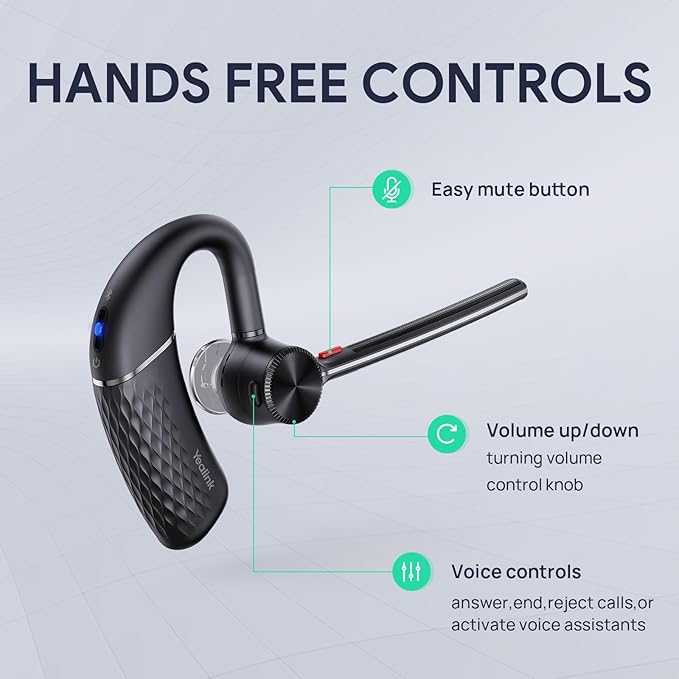 Yealink BH71 Bluetooth Headset with USB-C Dongle, Teams&Zoom Certified, 4 Noise Cancelling Microphone, Fit for Computer Laptops PC, Wireless Earpiece for Trucker Business Office Work