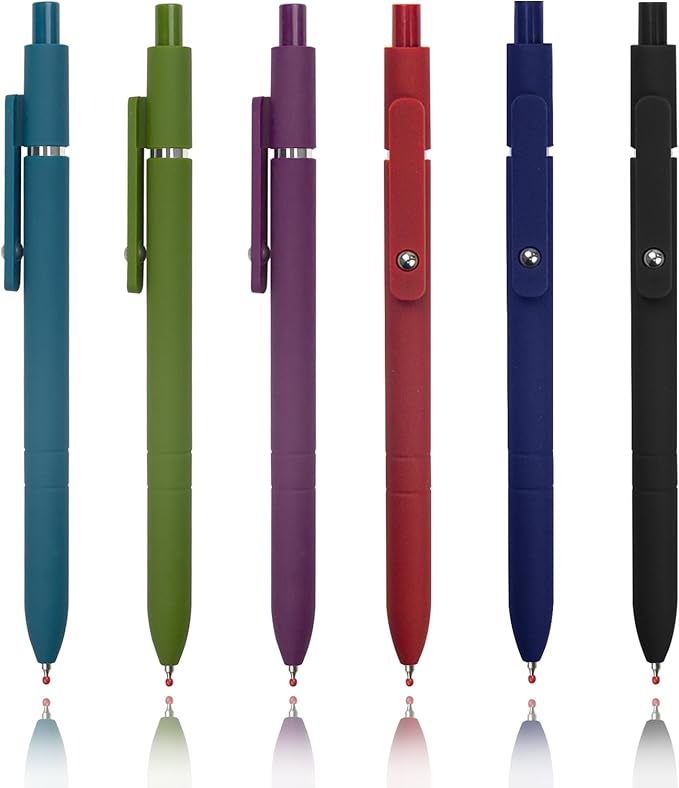 6 Pcs Colorful Gel Pens,0.5mm Fine Point for Journaling Note Taking Writing, Quick Dry Black Ink Pens for Office School Supplies Gifts for Women Teacher Students (Vintage-6pcs)