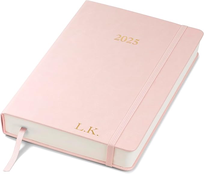 Wykeham's Executive 2025 Daily Journal Planner – Customization Available (Personalized Rose, 8.5"×5.5")