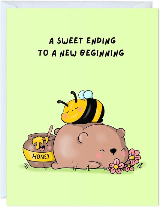 Congratulations Card, Graduation Card, Congrats Grad for Him/Her, Funny New Job Promotion, New Home, Wedding Celebration (A Sweet Ending To a New Beginning)