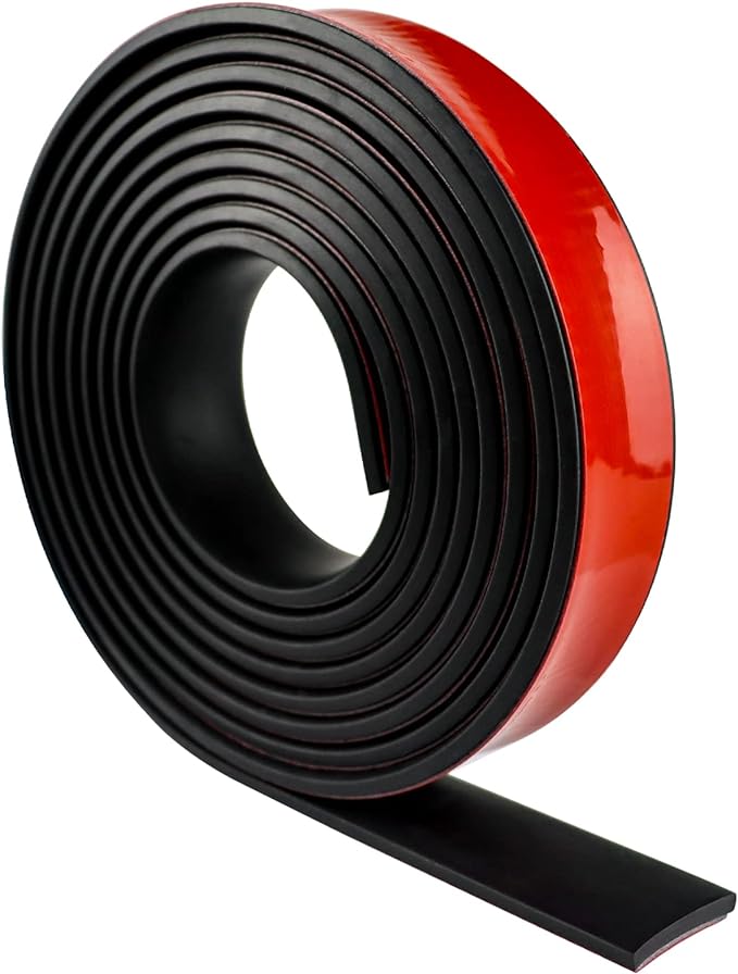 Neoprene Rubber Strips Self Adhesive Solid Rubber Sheets, Rolls & Strips for DIY Gaskets Crafts Pads Seals Warehouse Flooring Rubber Strip with Adhesive Backing (1” Wide x 1/5" Thick x 10' Long)