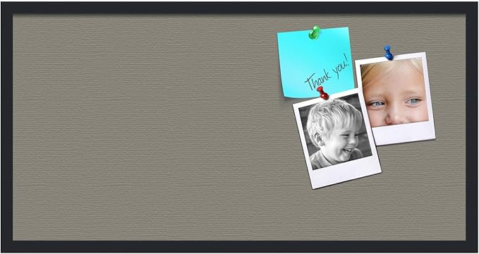 PinPix 36x18 Inch Cork Bulletin Board. This Decorative Framed Pin Board Comes with Pewter Design and a Satin Black Frame. Ideal for Home Office Decor or Message Board (PinPix-1812)