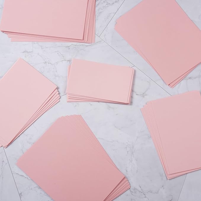 50 Sheets Blank Cardstock Paper 250 GSM Thick Heavy Cards Stock for DIY Art Projects, Card Making, Postcards, Greeting Cards, Birthday Party, Wedding Invitation (Pink, 4x6 inches)