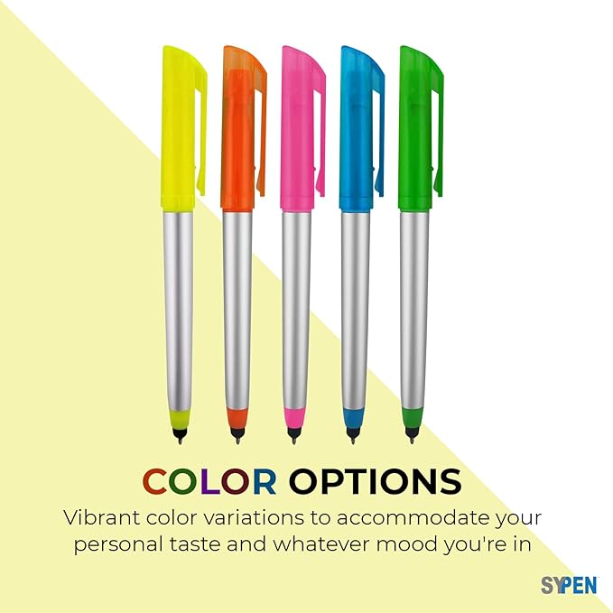 Personalized Pens with Highlighter and Stylus -250 Pack Bulk-Free Imprint - 3 In Highlighter, Ballpoint Pen, and Stylus Combo- add Custom Business Name, Logo or Gift Message- Orange