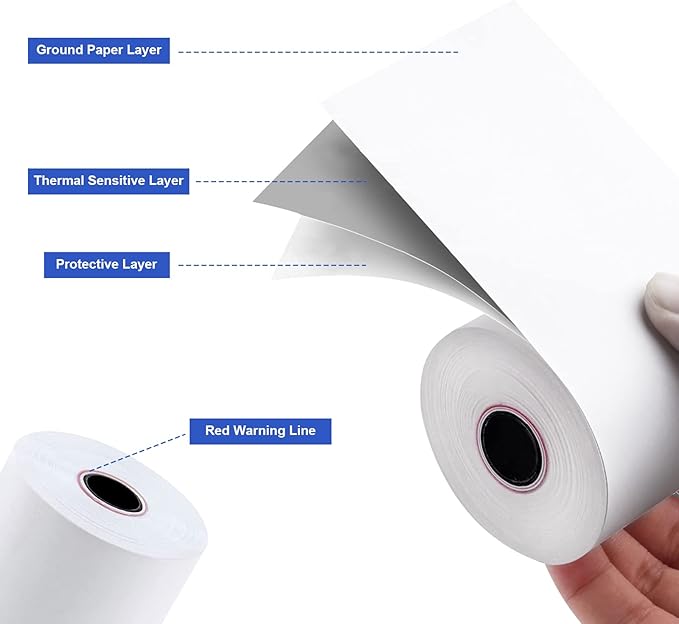 9527 Product 2 1/4'' x 50' Thermal Receipt Paper, Paper Cash Register Roll POS thermal Paper, 50 Rolls Total
