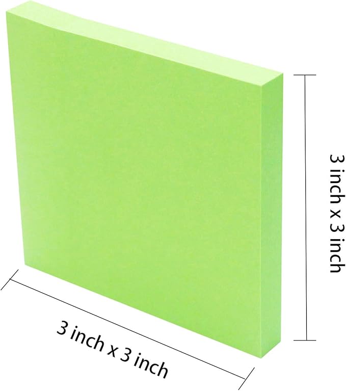 Sticky Notes 3x3, Self-Stick Notes, 36 Pads, 100 Sheets/Pad, Assorted Colors Stickies, Easy to Post Notes for Study, Works, Daily Life (36)