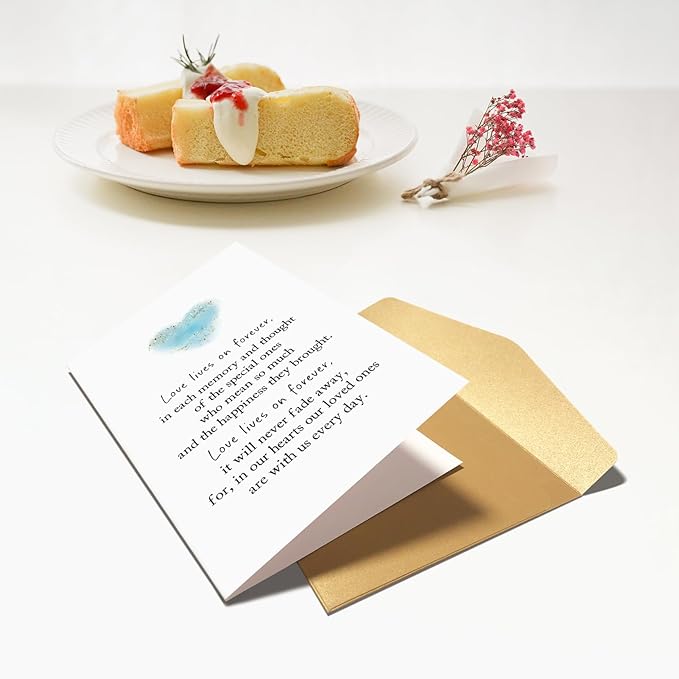 Sympathy Card, Bereavement Card, Condolence Card, Sorry for Your Loss Card, Thinking of You Card, Sympathy Card for Loss of Pet or Loved One, Love Lives On Forever Poem Card