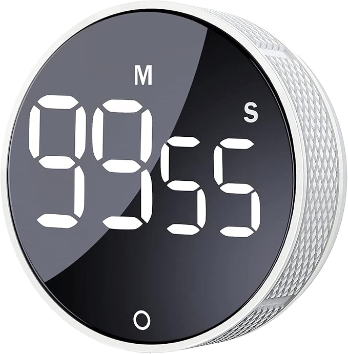 AVINIA Digital Kitchen Timers, Visual timers Large LED Display Magnetic Countdown Countup Timer for Classroom Cooking Fitness Baking Studying Teaching, Easy for Kids and Seniors White