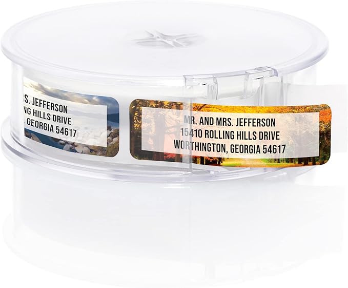 Breathtaking Landscape Rolled Address Labels / 500 Personalized Return Address Labels/Designer Address Stickers in Elegant Plastic Dispenser