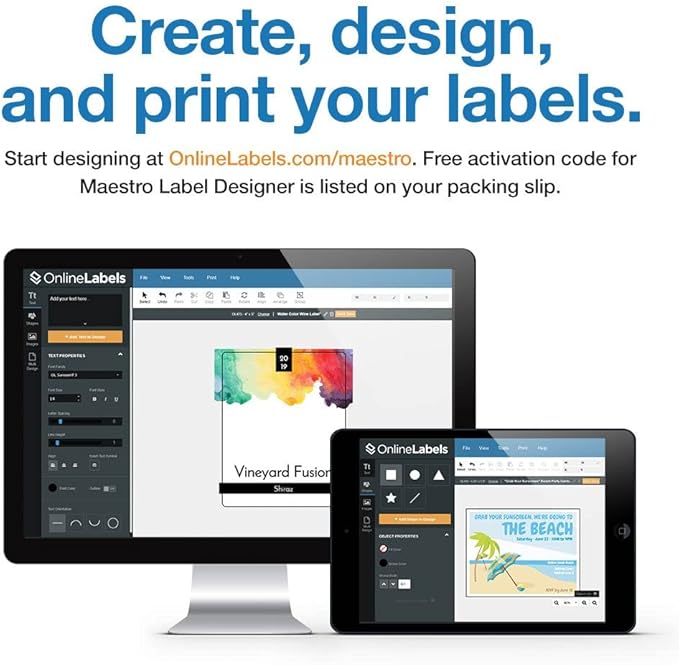 4 x 5 Rectangle Mailing Labels - Permanent, White Matte - Shipping, Wine, Product - Pack of 40,000-10,000 Sheets - Inkjet/Laser Printers - Online Labels