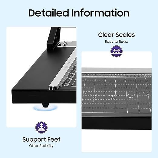 Rotary Trimmer Paper Cutter, 24Inch Manual Paper Trimmer for Crafting, Heavy Duty Rotary Papers Cutter Slider, Self-Sharpening Professional Cutting for Offices, Schools and Crafts