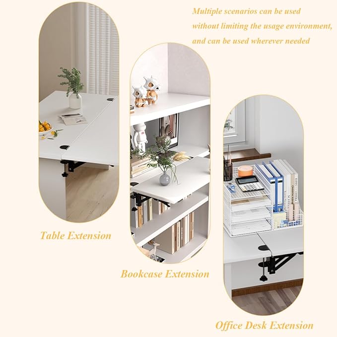 Desk Extender Support Bracket Desktop Extension Board Stand PC Keyboard Holder Arm Rest Tray Extension Plate Support Rack for Desk, 1 Set