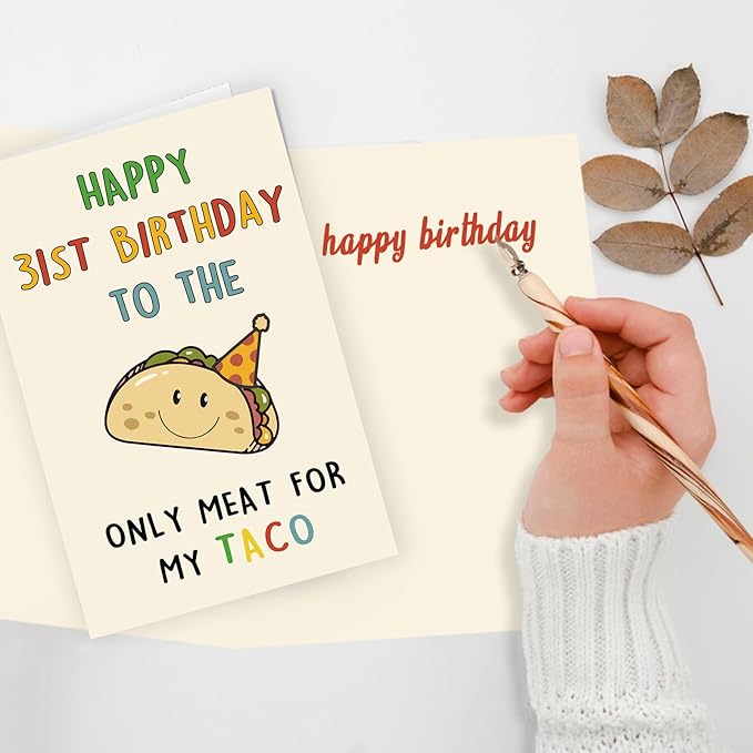 Funny 31st Birthday Gifts for Men Man, Unique 31 Years Old Birthday Decorations Gifts for Husband Boyfriend, Happy 31st Bday Card Gifts for Him, Taco 31 Mens Bday Ideas from Wife Girlfriend