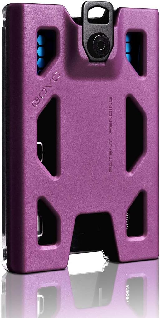 GOVO T4 Badge Holder No-Clip Version - Durable ID Card Holder Holds 1 to 4 Cards (Purple)