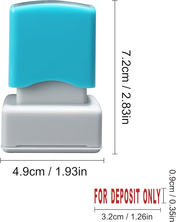 WAFJAMF for Deposit Only Stamp–Self-Inking Rubber Office Stamp Red Ink Message Stamp-Medium