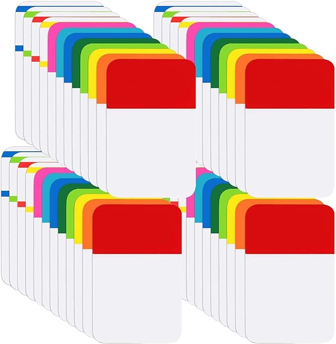 KICNIC File Index Tabs 1 Inch Sticky Flags 960 Pcs, Colored Page Markers Self Adhesive, Repositionable Note Tabs for Documents, Books, Paper, Notebooks, Filing and Folders [24 Sets, 10 Colors]