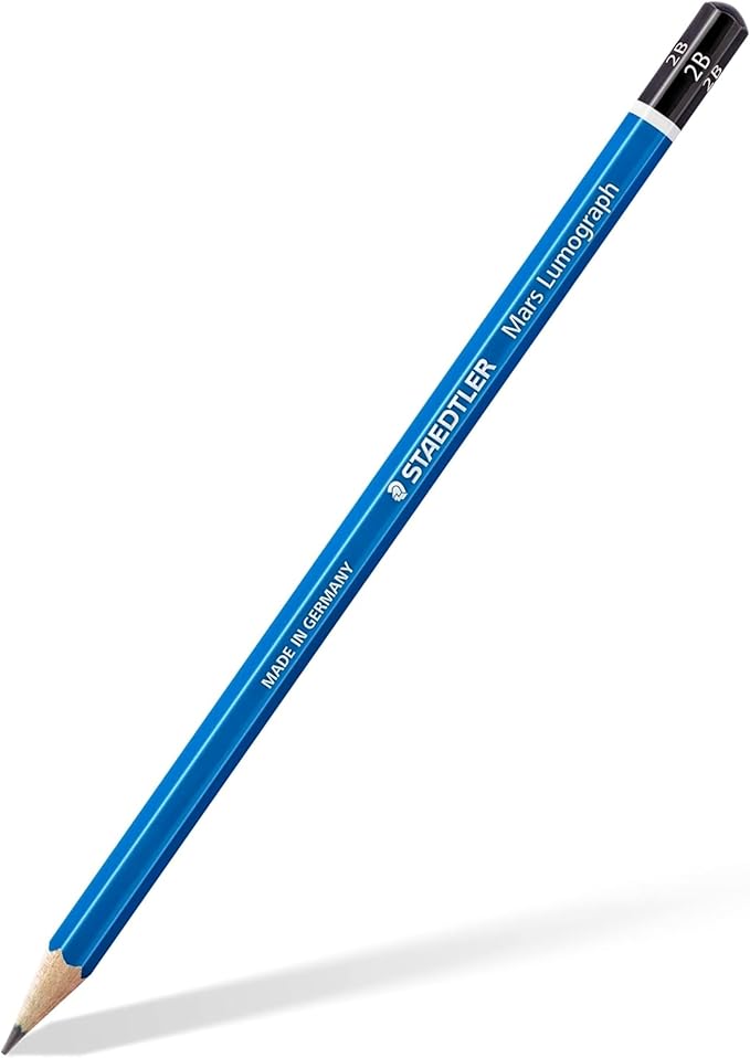 STAEDTLER Mars Lumograph 2B Graphite Art Drawing Pencil, 6 Pencils