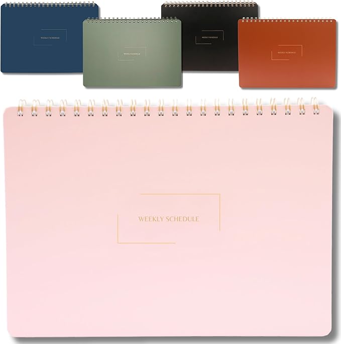 Undated Weekly Schedule | Business Planner | 8.25” x 11.75” ADHD Organizer | Premium Multi-Layout Schedule | Pink | Landscape Layout
