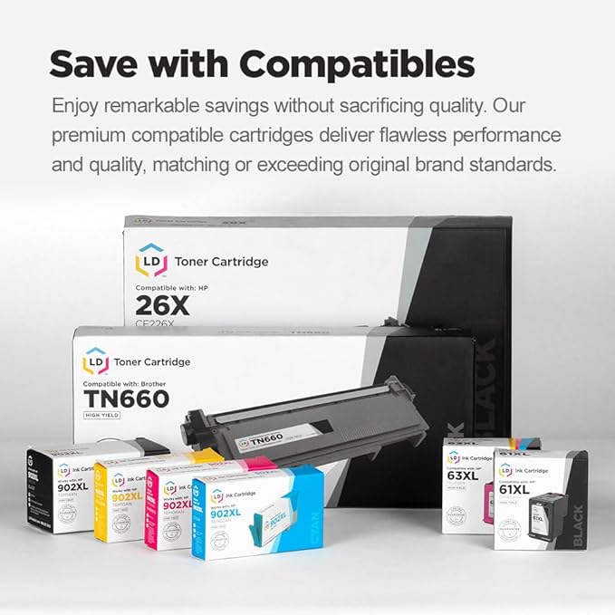 LD Compatible Toner Cartridge Replacement for Brother TN460 High Yield (Black)