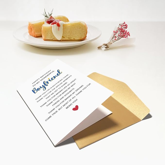 Chenive Romantic Poem Birthday Card for Boyfriend